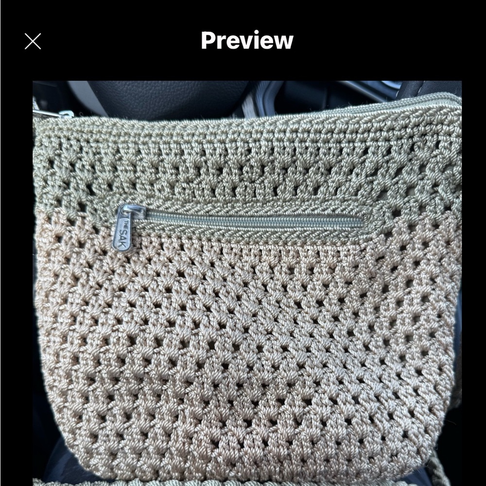 The Sak Cream/Sage Crochet Crossbody Bag